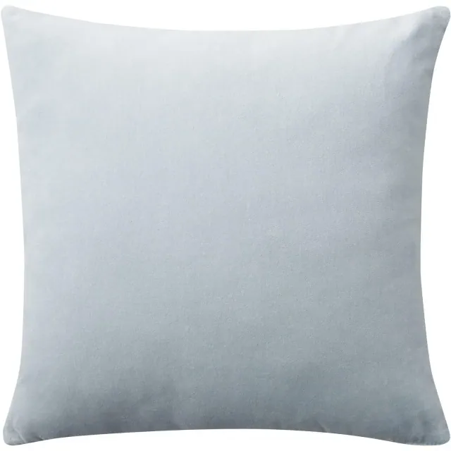 Mina Victory Sofia Solid Reversible Velvet 20" x 20" Blue Indoor Throw Pillow