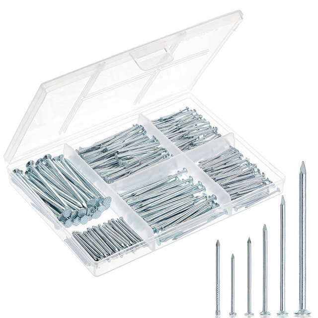 Mr. Pen- Nail Assortment Kit, 400 PCS, 6 Sizes, Silver, Small Nails for Hanging Pictures, Finishing Nails, Wall Nails for Hanging, Pin Nails, Hardware Nails, Assorted Nails, Galvanized Nails
