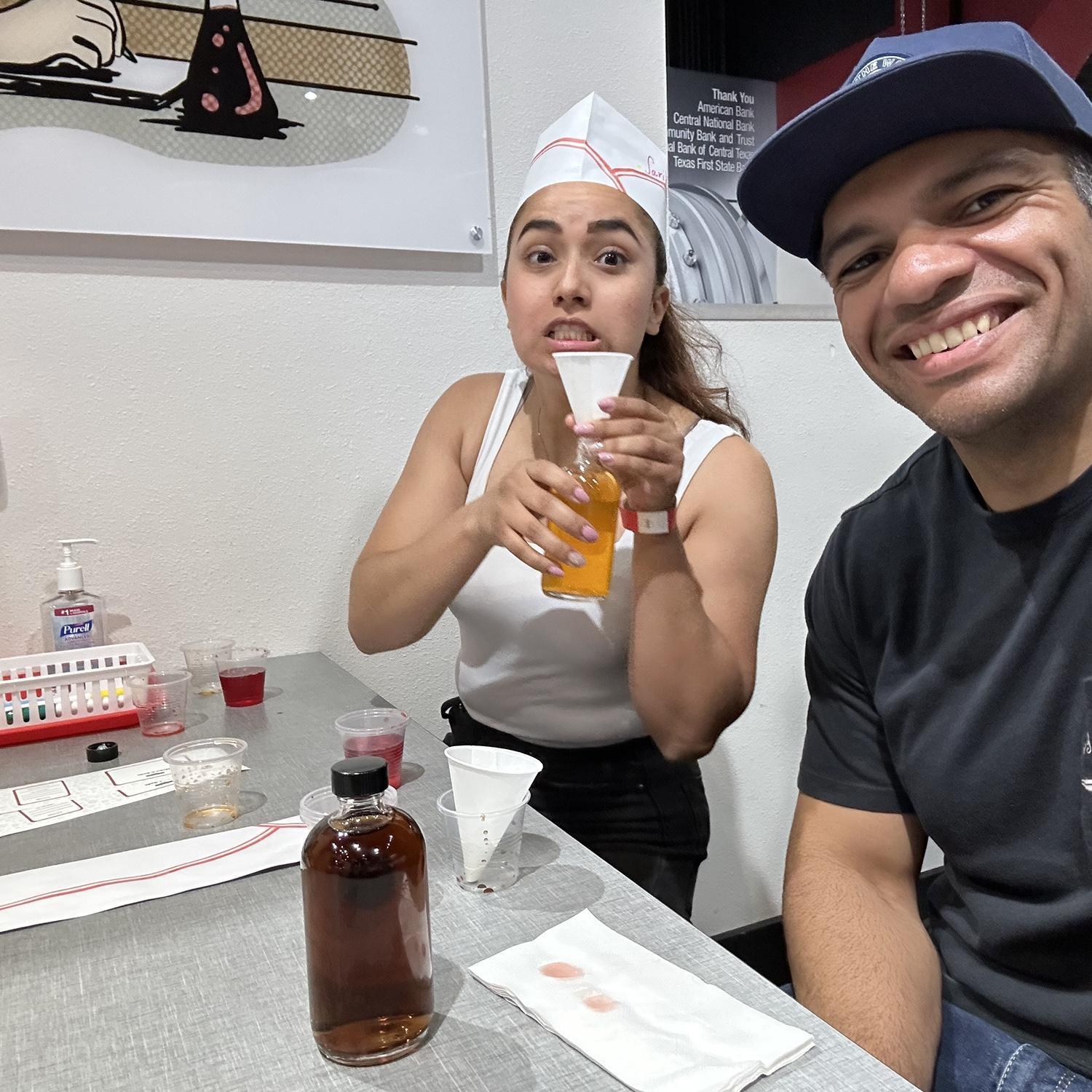 Out on a date making our own custom sodas!