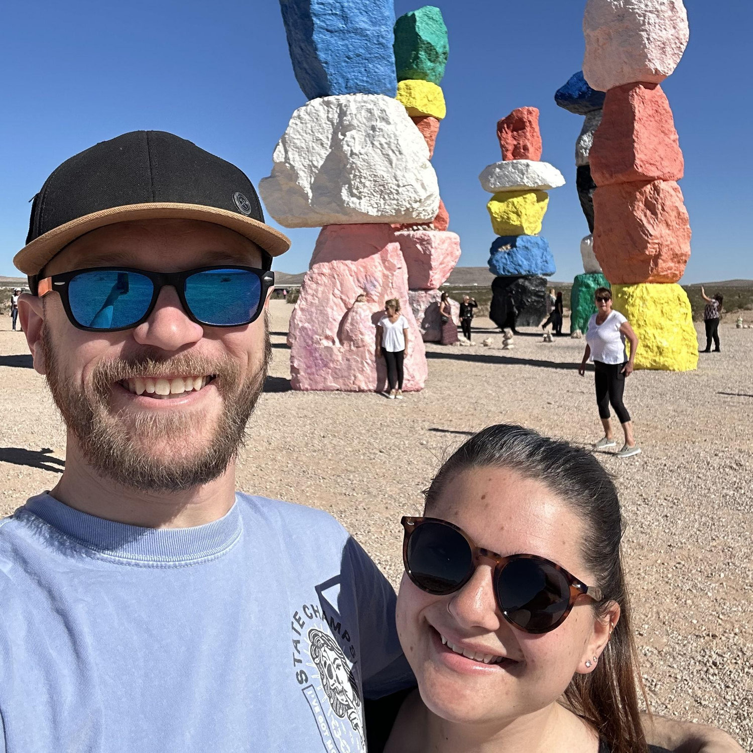 Visiting the painted rocks on our way home from Vegas in October