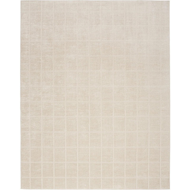 Nourison Serenity Home Contemporary Indoor Area Rug Ivory Cream 7'10" x 9'10"