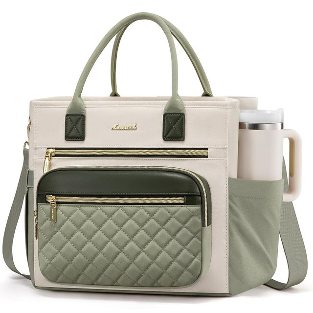 LOVEVOOK Insulated Lunch Bag Women,Wide Opening Adult Lunch Box Women with Cup Holder,Large Leakproof Cooler Bag for Work Picnic Beach Family College Mom,Lunch Teacher Tote Bag for Gift