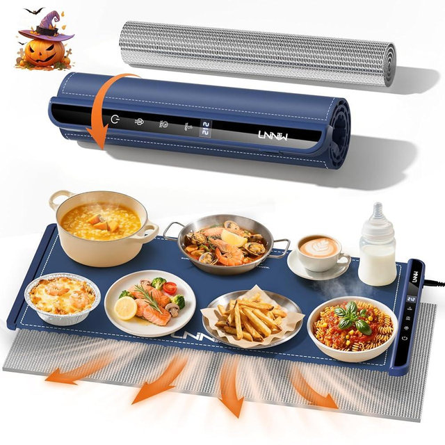 Extra Large Food Warming Mat with Heat-Resistant Pad, 36X15 Inch, 6 Temperature & 6 Timer Settings, Child Lock Safety, Fits More Dishes for Family Dinners and Parties