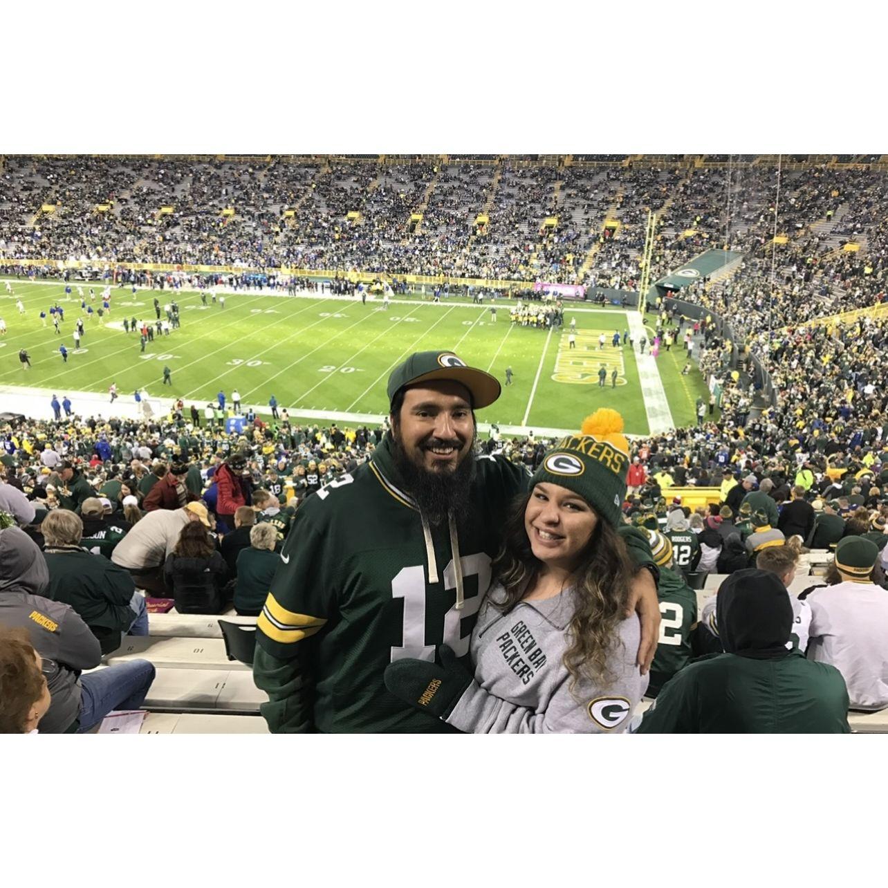 October 09, 2016: Jack and Marissa traveled to Green Bay, Wisconsin to see their Packers play at Lambeau field!