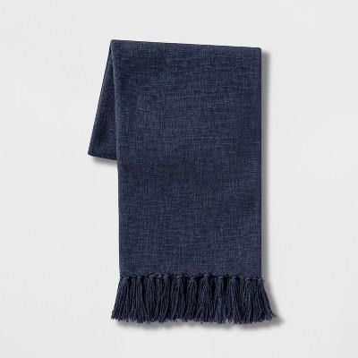 Solid Cotton Throw Blanket Blue - Threshold™