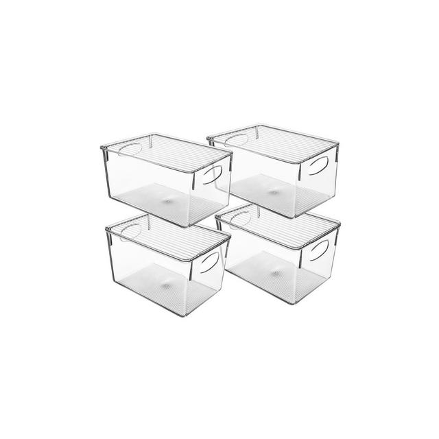 Sorbus Large Plastic Storage Bins with Lids - for Kitchen Organization, Pantry/Storage Organizers, Fridge Organizer - Clear Storage Bins