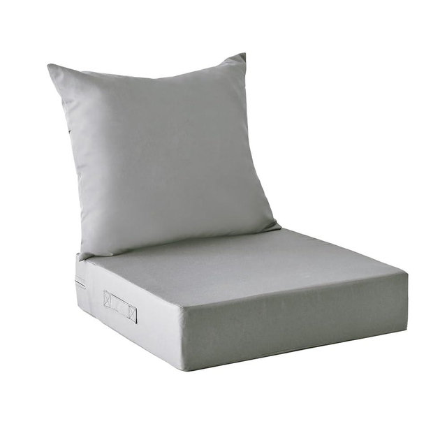IPYNBAP Outdoor Cushions for Patio Furniture,Outdoor Seat Cushion Set 24 x 24 x 5.75 Inch,Waterproof & Fade Resistant Outdoor Chair Cushions,Deep Patio Chair Cushion with Removable Cover,Light Grey