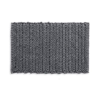 Madison Park Lasso 30" x 20" Chain Bath Rug in Charcoal