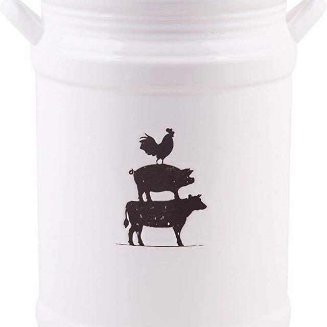 Home Essentials Farmstead Debossed Cow, Pig, Rooster Utensil Crock