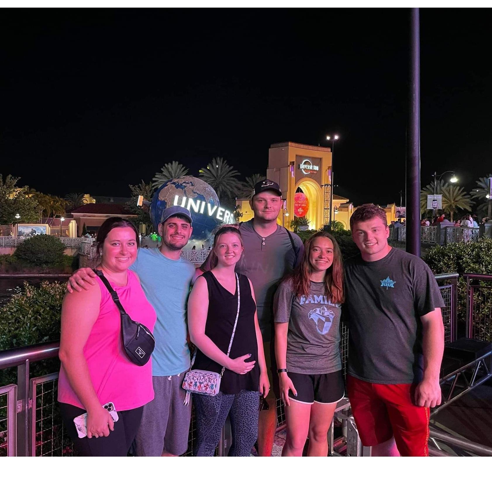 Our crew at Universal Studios. Clint was very hangry but a smile was forced out of him lol