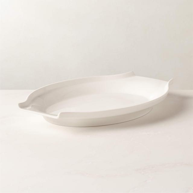 Contempri Large White Oval Platter