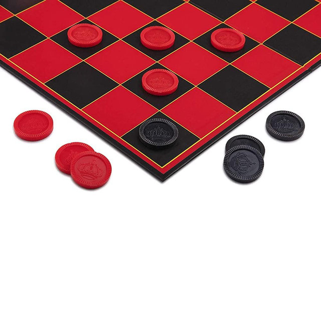 Point Games Checkers Board – Stackable Grooves to Secure The King – Fun Game for All Ages