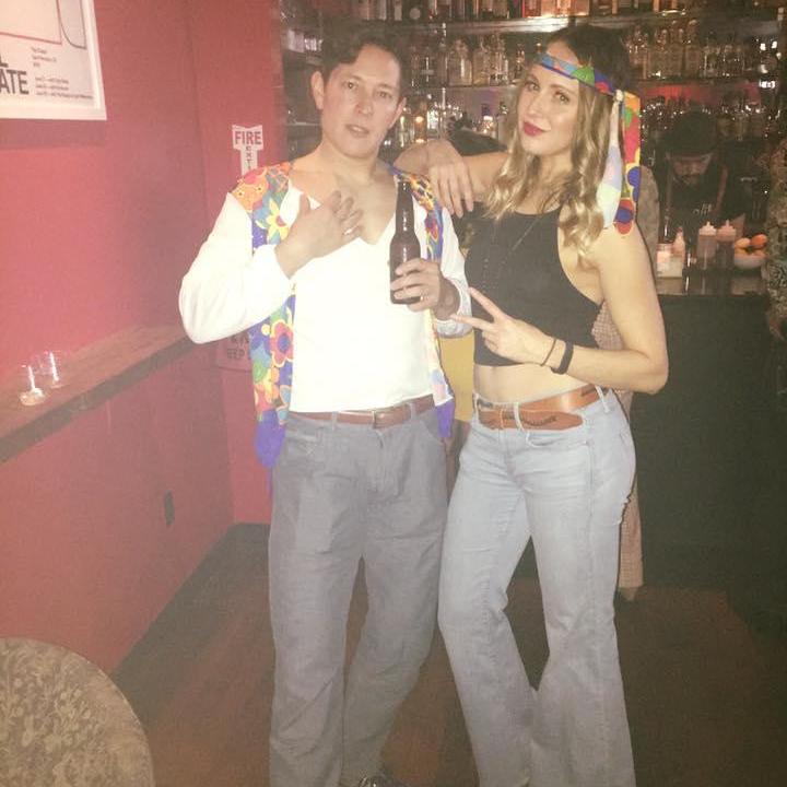 Mike being a great sport at Ashley's 70's themed company holiday party