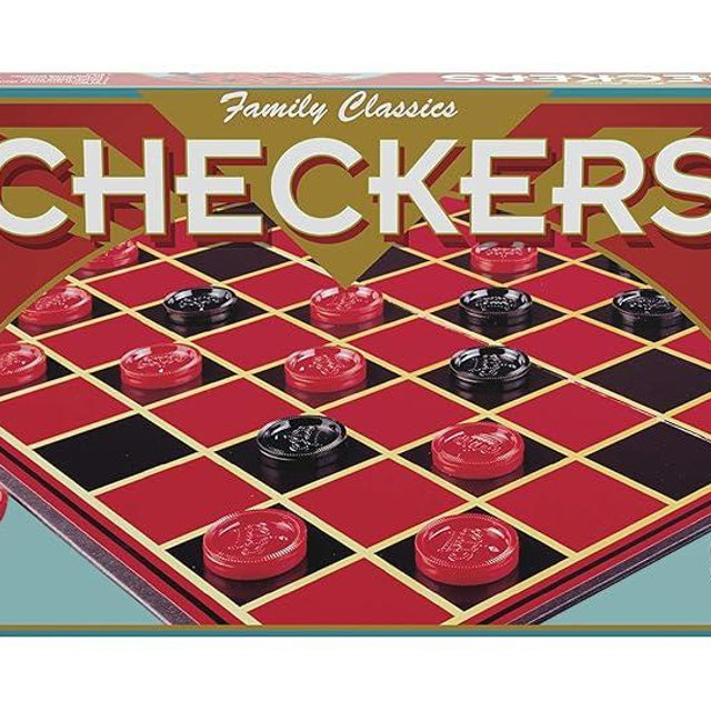 Family Classics Checkers -- With Folding Board and Interlocking Checkers by Pressman