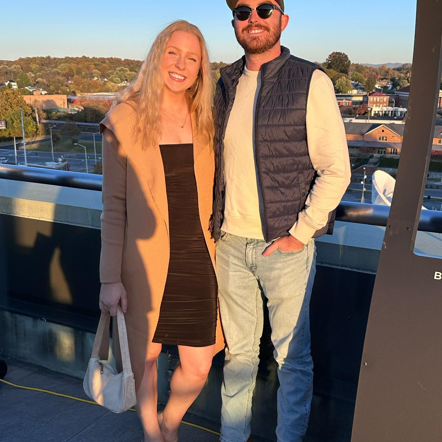 October 2022 -
on a rooftop in Bristol, TN; Emily’s first time visiting Dylan’s hometown