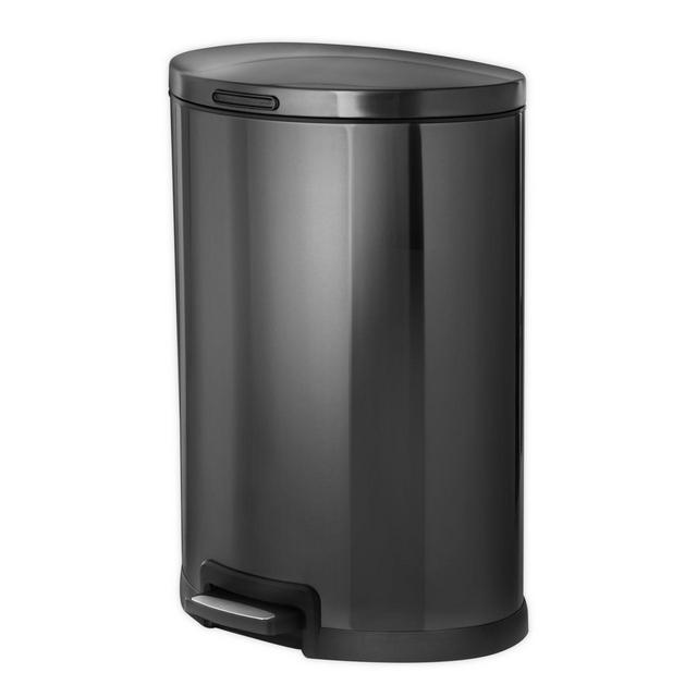 Home Zone Testrite 30-Liter Slim Rectangular Trash Bin in Stainless Steel