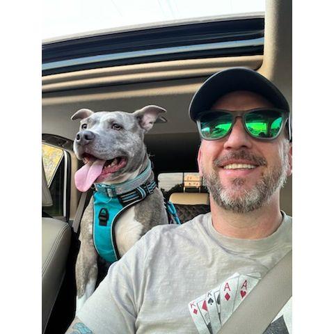 Our adopted pup and Mick taking a Saturday drive while I'm still living in Tennessee.