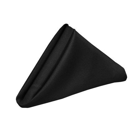 YCC - 20 inch Polyester Cloth Napkins Black (Pack of 10)