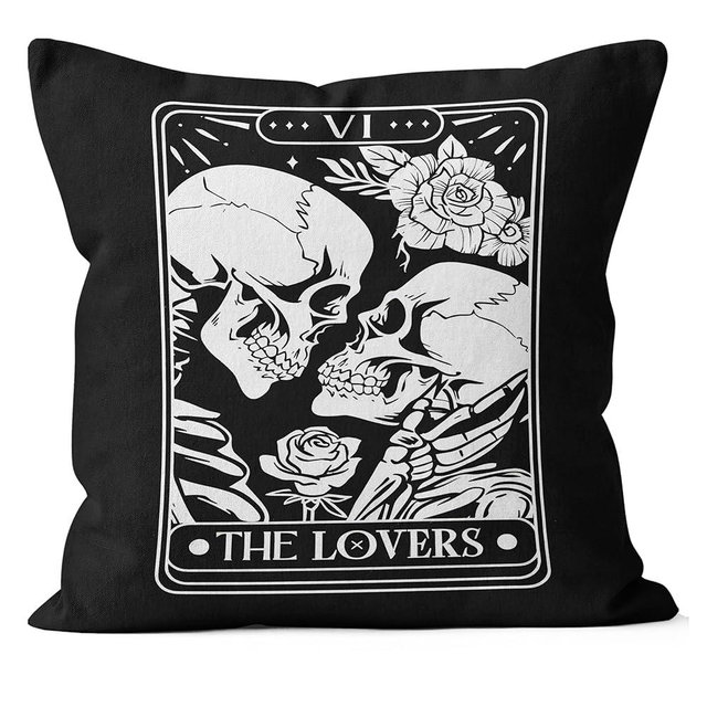 Gothic Pillow Covers 18x18,Skull Couple Decor Throw Pillow Covers for Bedroom Room Sofa Couch,Couple Pillow Covers,Halloween Pillow Covers，Tarot Pillow Case,Gothic Valentines Skeleton Gifts for Women