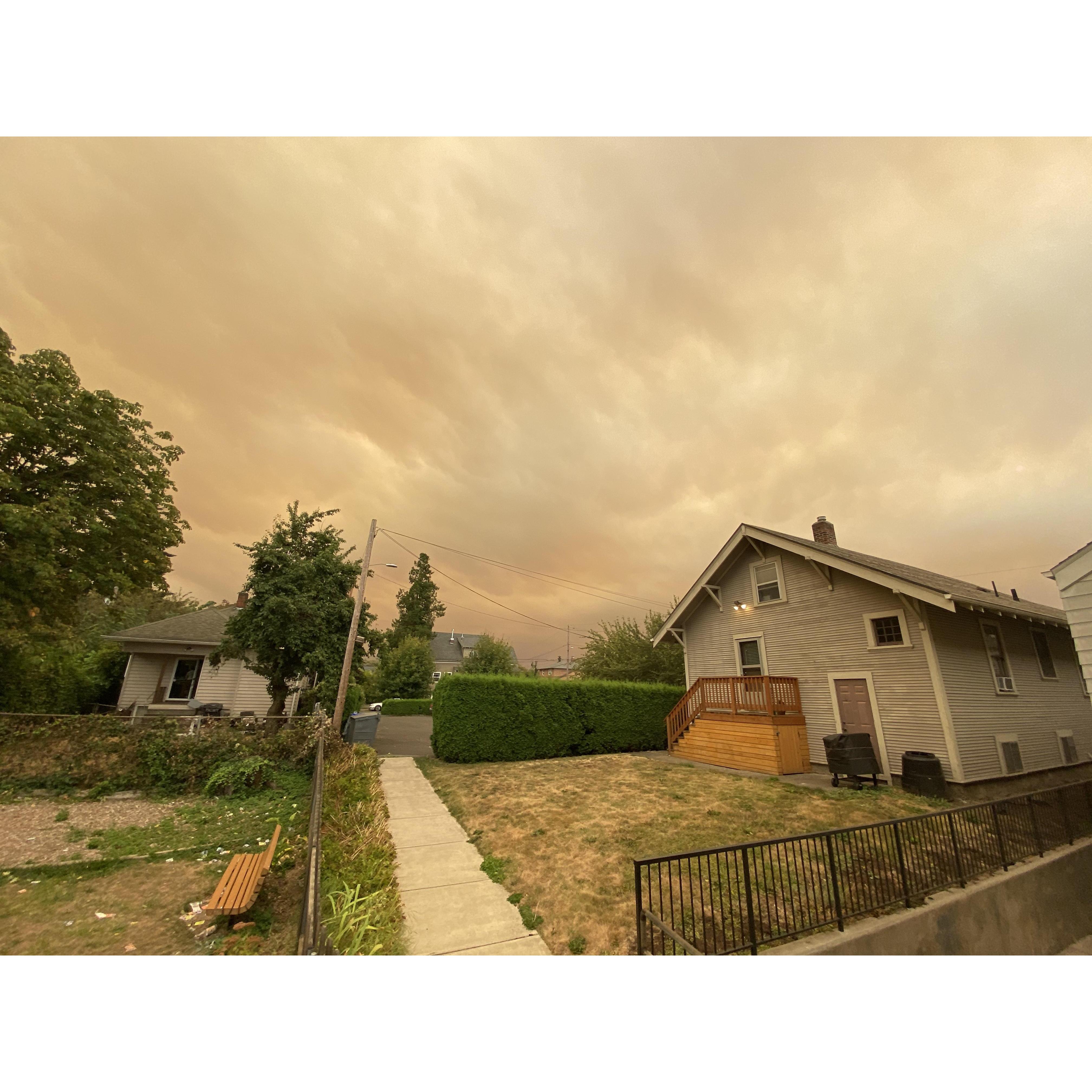 Britt's house right as the fires and smoke were getting going. This was probably a week after Britt and Brandon met.