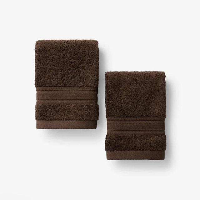 Turkish Cotton Wash Cloth Set of 2- Espresso