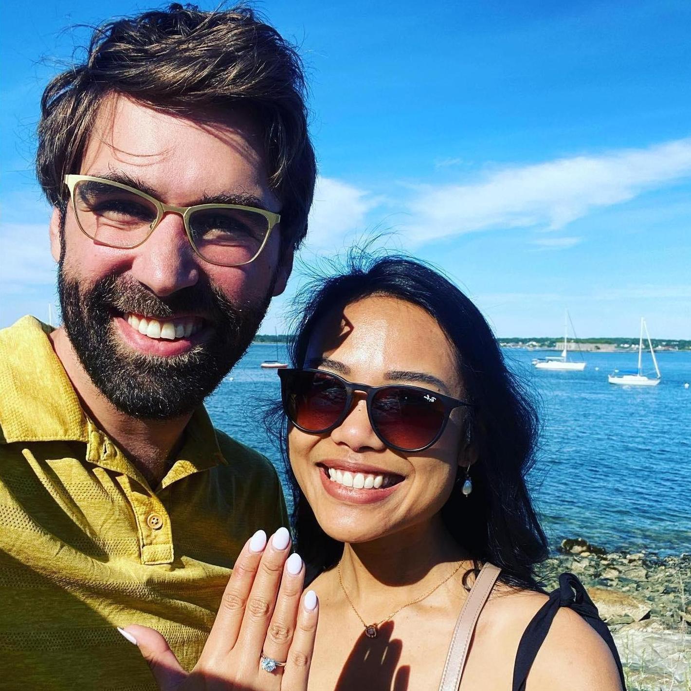 We're engaged!! Portland, ME, 2022.