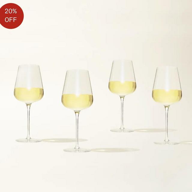 Crystal White Wine Glasses Set of 4