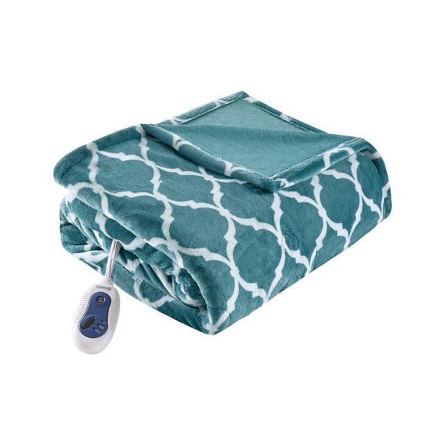 Beautyrest® Ogee Heated Oversized Throw Blanket in Teal