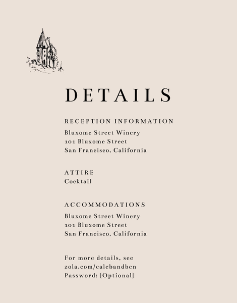 Rue | Cream | Zola Wedding Enclosure Cards