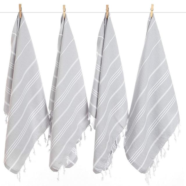 Cacala - CACALA Pure Series - Set of 4 Turkish Peskir Hand & Face Towels Silvergrey