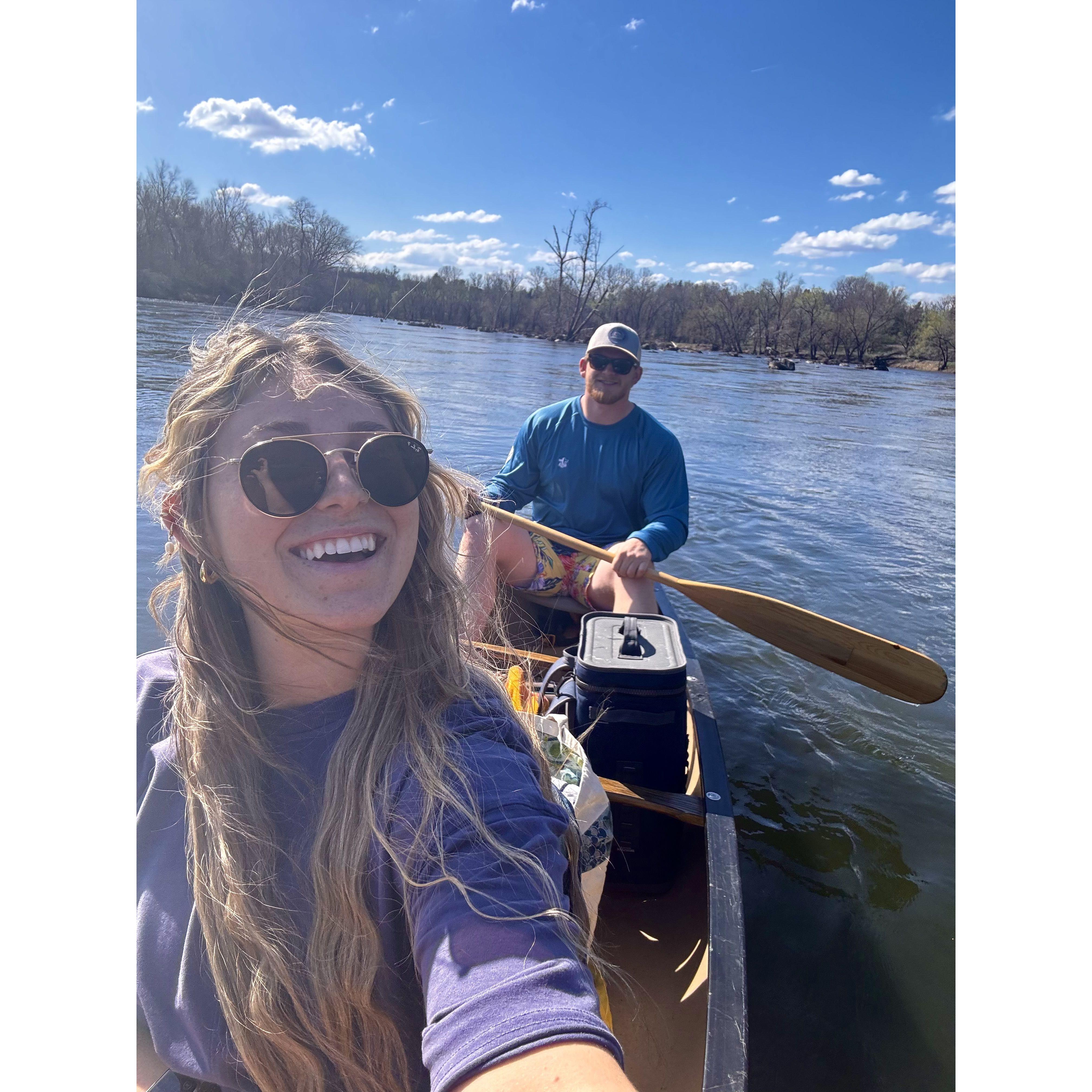 March 20, 2024
Our second date was a canoe trip down the James River. We made dinner together after.
