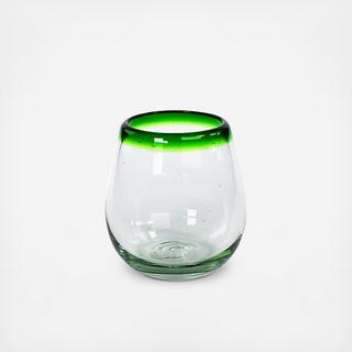 Recycled Artisan Stemless Wine Glass, Set of 4
