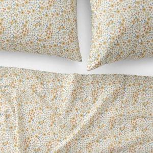 Wallowa Floral Percale Sheet Set in Chamomile (Queen)