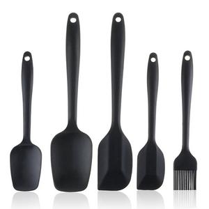 Silicone Spatula Set 5-piece - 600ºF Heat-Resistant Baking Spoon Spatula - Seamless One-Piece Design Easy to Clean - Non-Stick Silicone Rubber with Stainless Steel Core - BPA Free