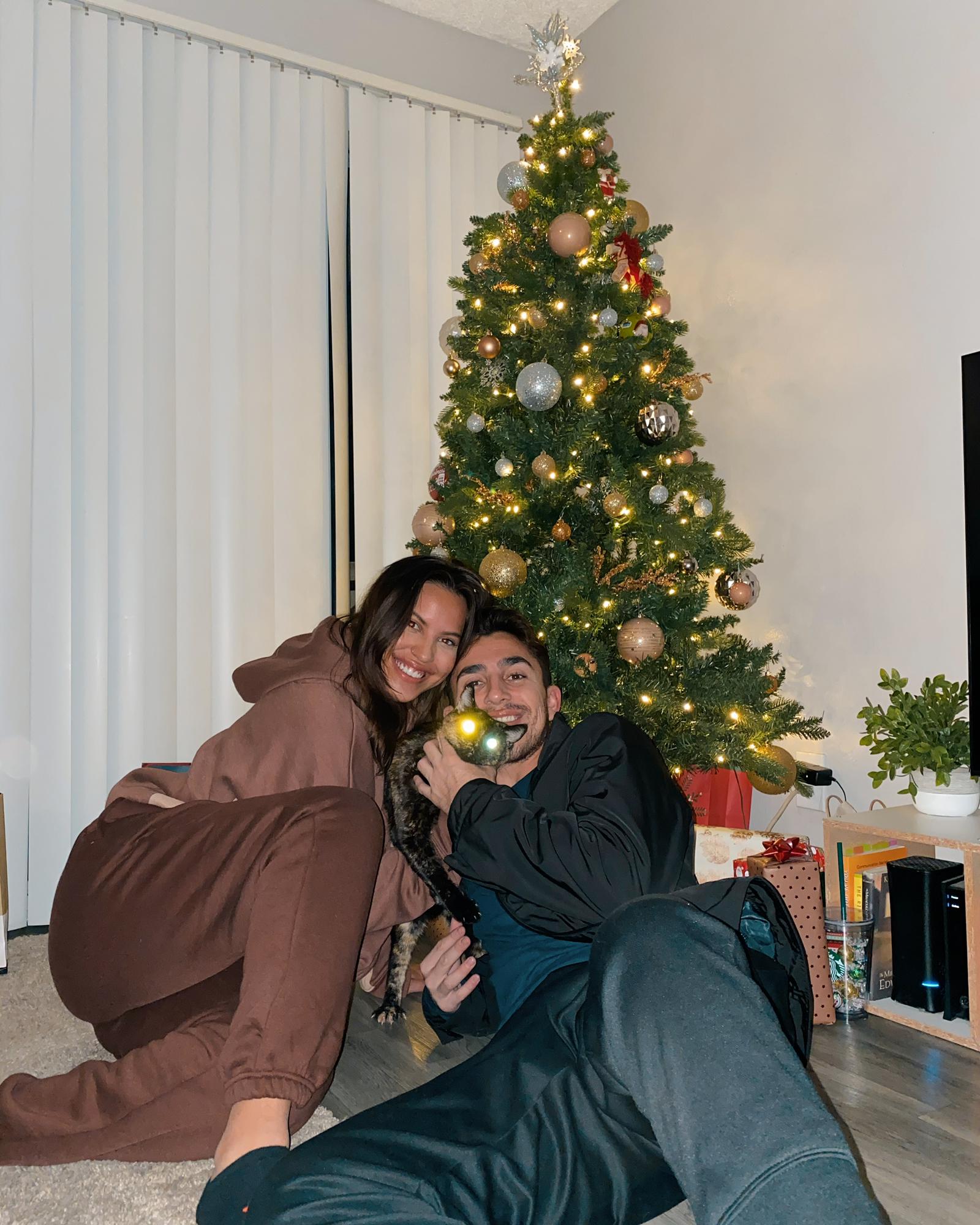 Christmas in our first apartment with Tortie 🐱🤍