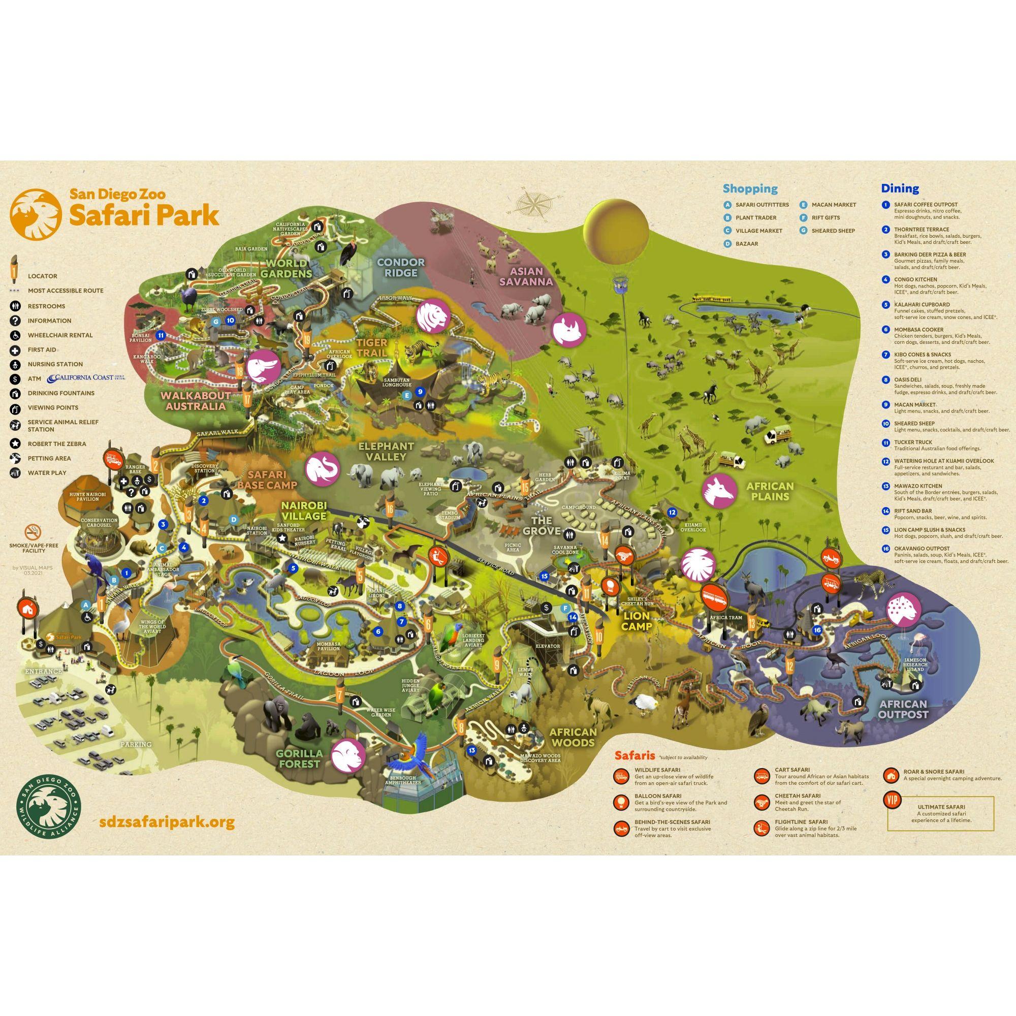 This is a general map of the Safari Park for those who wish to take advantage of the 1 day/day of pass all guests receive!