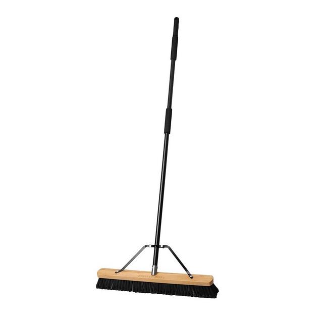 BRISTLE BOSS 24" Push Broom for Outdoors- Outdoor Broom with Durable Steel Braces, Heavy-Duty Push Broom, Outdoor Broom for driveways, Garage Push Brooms, Push Broom Outdoor, Patio Sweeping