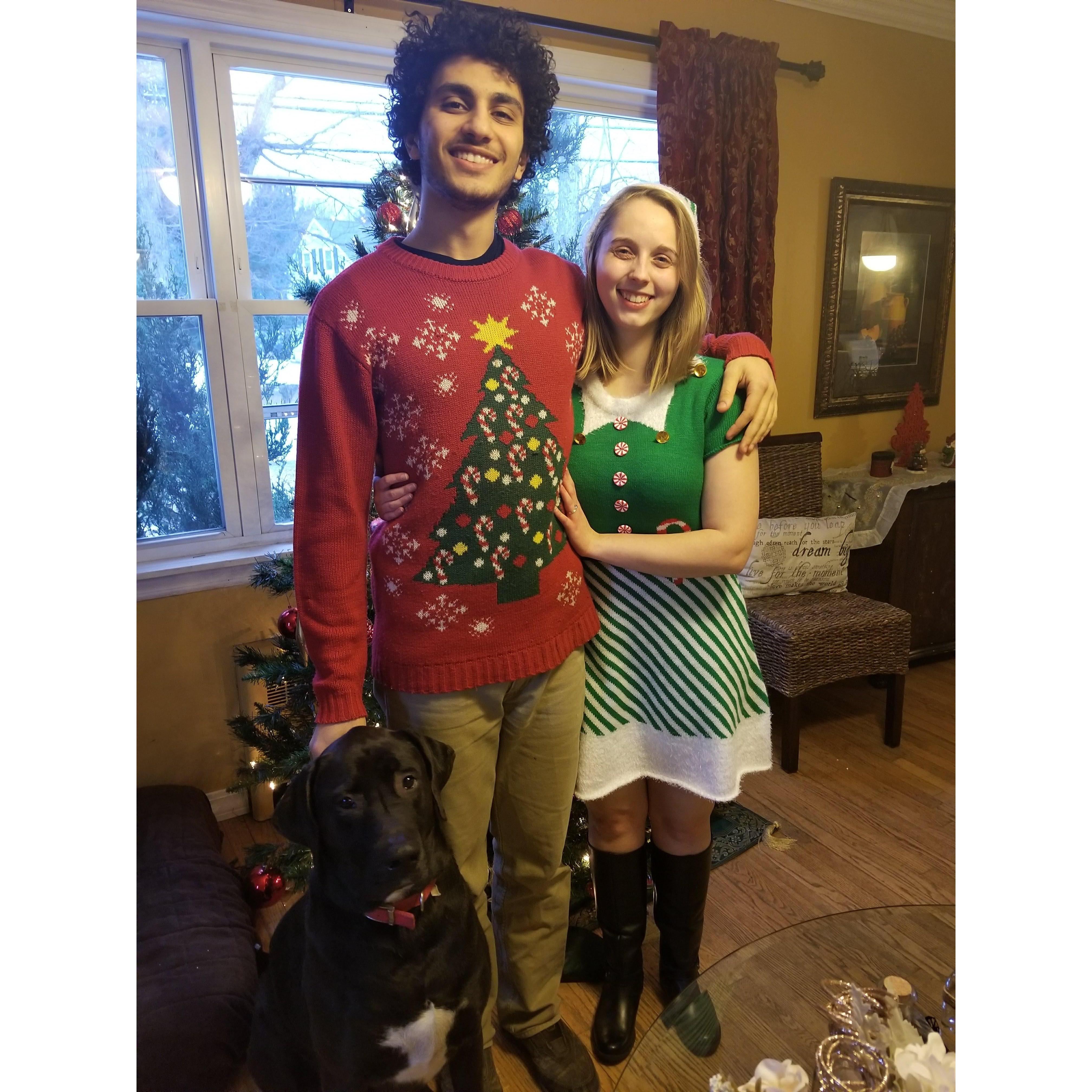The first Christmas family photo taken in 2017.