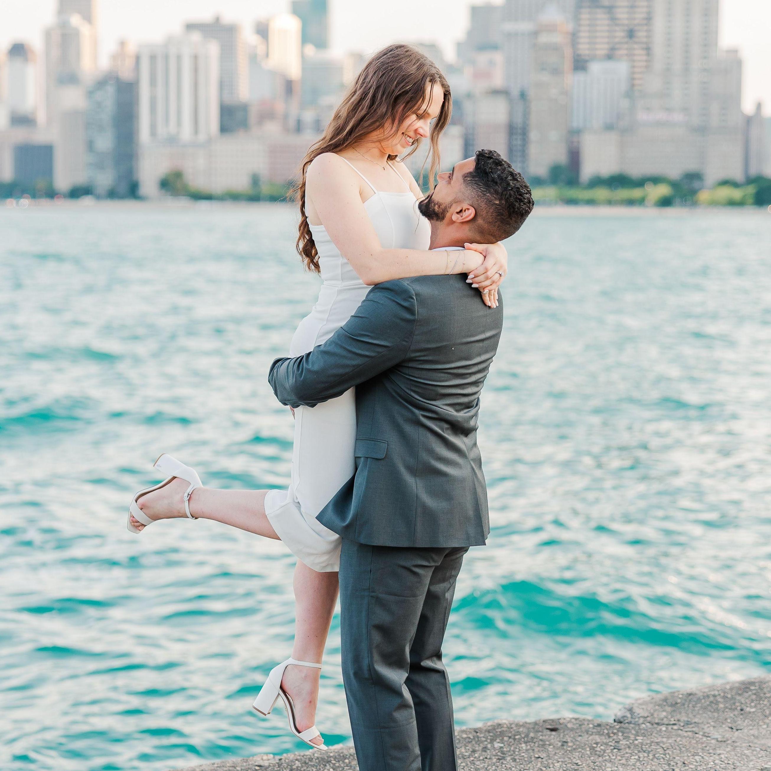 Back in Chicago, wedding planning was well under way including our engagement photo shoot with the wonderful Rachael, our wedding photographer!