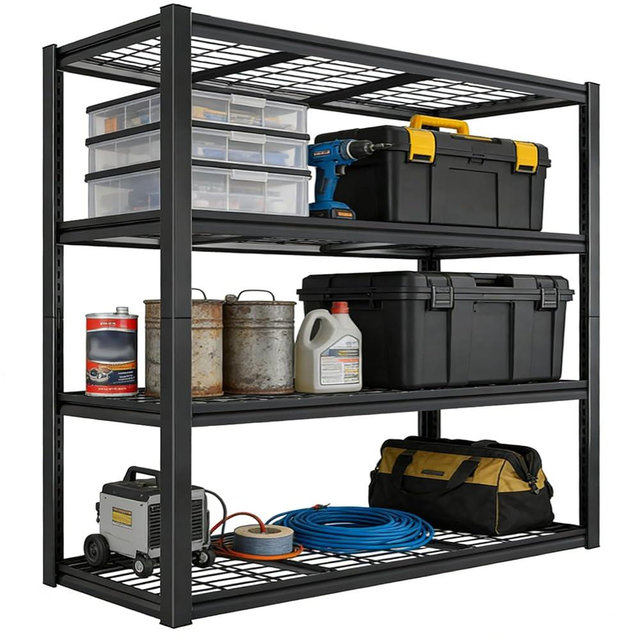 ZEUKMXOO Garage Shelving Unit,Black Storage Shelf,5 Tier Storage Racks Shelving, Shelves Units Free Standing, Heavy Duty Metal Adjustable Shelves (1, 19.6" D x 39.37" W x 59.84" H(Wire Mesh))