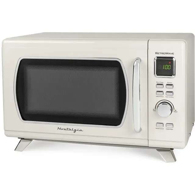 Nostalgia Mid-Century Retro 0.9 Cu. Ft. Microwave, Cream