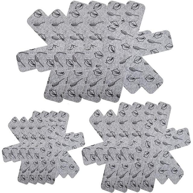 Hulless 10"14"15" Inch Pot and Pan Protectors, Stacking Pan Protectors to Prevent Scratching, Anti Slip Pans Separator for Protect Your Dishes 6 Pcs Gray.