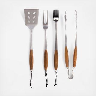 4-Piece Bonded Teak Grill Tool Set