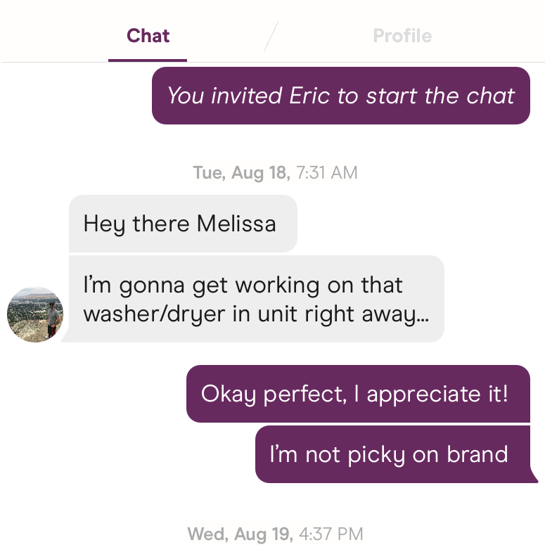 Eric knew the key to Melissa's heart...before ever meeting.  This is our first ever Hinge message exchange...