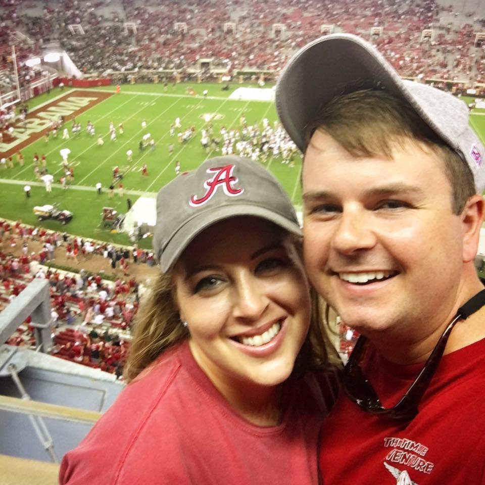 Our first Alabama football game together! What a rush! And they won!