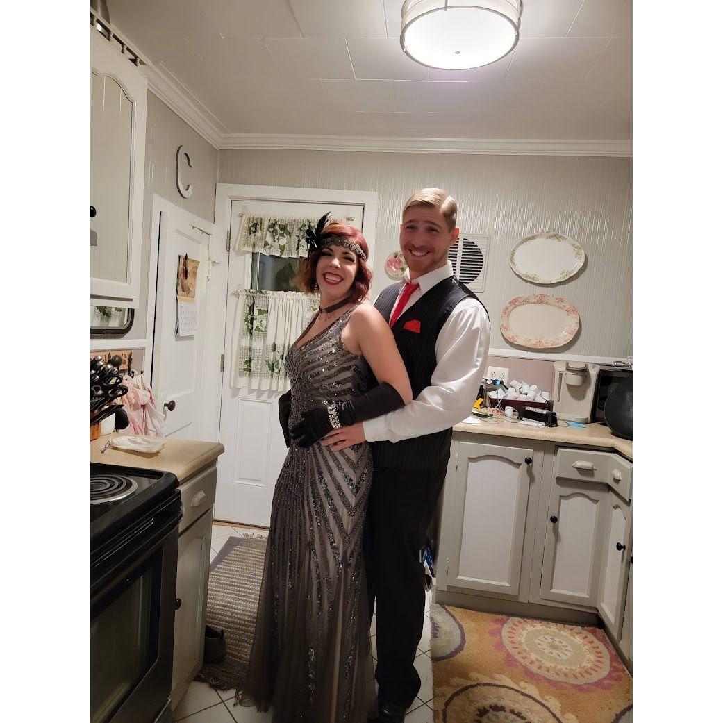 Our first Halloween together, cue the 1950s with a prom pose!