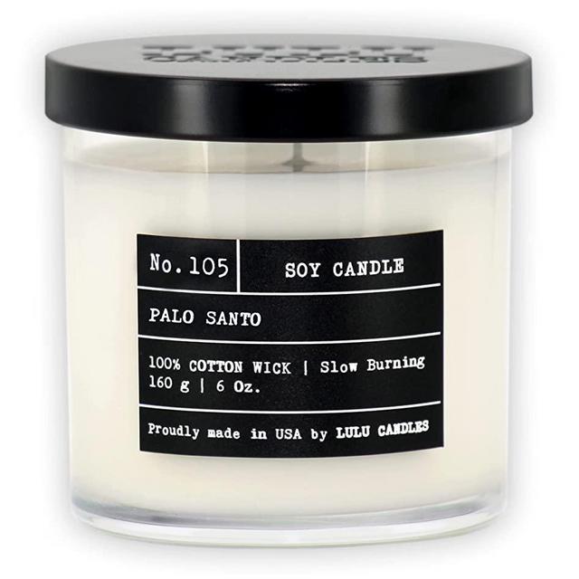 Lulu Candles - Palo Santo (6 Oz.) - Scented Candle for The Home - Jar Candle in Giftable Box - Aromatherapy Soy Blend Jar Candle with 100% Cotton Wick - Slow Burning & Long Lasting