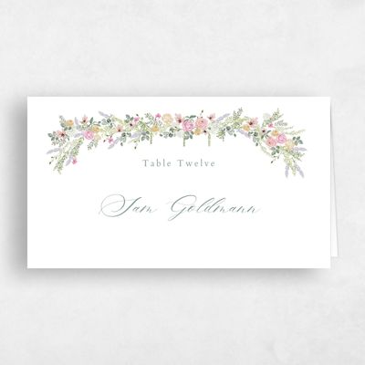 White Winter Wedding Place Card - Dinan