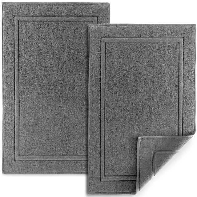 Alibi Soft & Absorbent Luxury Cotton Bath Mat - Grey - Size: 22X34