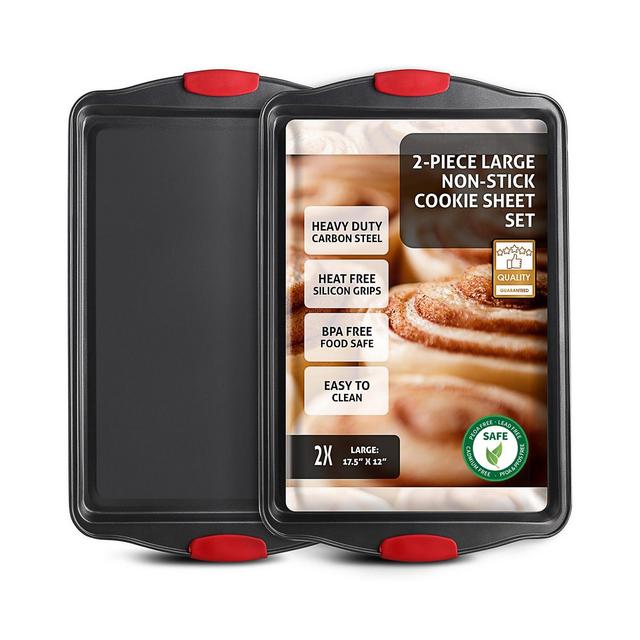JoyTable 2 Piece Premium Nonstick Carbon Steel Baking Sheet Set - Large